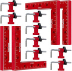 Fivepears 4 Pack 90 degree positioning square clamps set for woodworking, 5.5" x 5.5"(14 x 14cm) aluminum precision right angle corner clamp for square picture frame tool box cabinet drawer and wood