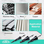 Cobalt Step Drill Bit - 1/8"-1/2" Four Spiral Flute Cobalt Step Drill Bit M35 with Impact Ready Unibit for Stainless Steel Metal Aluminium Copper Wood Plastic