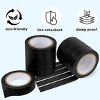 Romeda 9 Pack Electrical Tapes, Electrical Tape Water, Sun, and Oil Resistant, Electrical Tape is Suitable for Most Domestic, Commercial, and Industrial environments - Black
