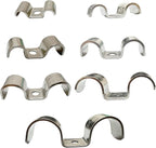 6pcs 20mm(7/9 inch) Double Line Clamp Heavy Duty 1 Hole Conduit Strap 304 Stainless Steel M-Type Pipe Strap For Wire Pipe Cord Installation