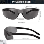 30 Pack Tinted Safety Glasses with ANSI Z87.1 Scratch Resistant Scratch Resistant Eyewear for Women Man Lab Goggles Eye Protection