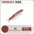 HARFINGTON 2 x 48 Inch Sanding Belts, 3 Pcs 80 Grits Aluminum Oxide Abrasive Belt Sander File Belt for Woodworking, Metal Polishing, Knife Sharpener