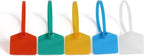 6 in Cable Tags Zip Tie Labels, Nylon Cable Ties with Marker, Plastic Water Proof Tags, Self-Locking Written-on Cord Label for Cabling, Wire Marking Label, Shipping Hanging Tags - Yellow/ 100pcs