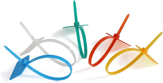 6 in Marker Nylon Cable Ties, Plastic Water Proof Tags, Self-Locking Written-on Cable Marker, Security Seals Label for Cabling, Wire Marking Label, Shipping Hanging Tags - Mulit colors/ 100pcs
