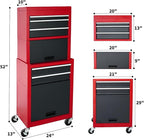 Rolling Tool Chest, 3-in-1 Detachable Metal Tool Box with Wheels & Drawers, High Capacity Toolbox Organization Sliding Drawers Garage Storage Box Cabinet Tools Cart for Warehouse Workshop