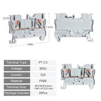 PT 2.5 Terminal Block Kit, Rail Type Voltage Terminal, Rail Combined Terminal Block, Top Entry Line, Plug-in Quick Connection, No Need for Screwdriver for Wiring