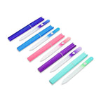 BONA FIDE BEAUTY Czech Glass Files for Nails, 5-Pieces Manicure Glass Fingernail Files with Cases (Malibu Color Set)