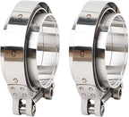 LokoCar 2.0 Inch V Band Clamp with Flange Male Female Stainless Steel 2Pcs