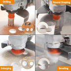 Diamond Core Drill Bit Kit BGTEC Diamond Hole Saw Tile Cutter for Porcelain Tile Ceramic Marble Brick, 5/8"-11 Thread 20mm+0-20mm Diamond Chamfer Finger Bit+HEX Adapter