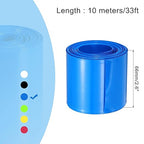 MECCANIXITY Battery Wrap PVC Heat Shrink Tubing 42mm Dia 66mm Flat 33 Feet(10meters) Blue Good Insulation for Battery Pack