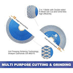 Diamond Porcelain Tile Saw Blade - BRSCHNITT 4.5" Super Thin Diamond Cutting Grinding Disc with X Teeth Arbor 7/8“-5/8“ for Ceramic Tiles,Granite,Marble Angle Grinder Circle Saw Blade