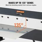 VEVOR Box and Pan Brake, 24in, Portable Metal Bender with 0-135° Bending Angle, Capable of Handling 20 Gauge Low Carbon Steel & 14 Gauge Aluminum, with 5 Adjustable Fingers for Sheet Metal Bending