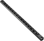Magnetic Socket Organizer, 1-Piece Heavty Duty Aluminum Socket Holder, Socket Rail for Tool Box, Premium Quality 360° Swivel Socket Rack with 14 Clips for 1/4-Inch(Black)