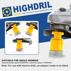 HIGHDRIL Diamond Drill Bits Kit with 5/8-11 for Porcelain Tile Ceramic Marble Brick Concrete Vacuum Brazed Hole Saw(6/8/10/20/35/50/65/100mm+50mm Chamfer Bit+20mm Finger Bit+Adapter)