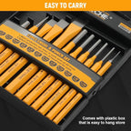 Hoteche 12-Piece Punch and Chisel Set Including Taper Punch, Center Punch, Cold Chisel, Pin Punch with Storage Case for Metalworking and Woodworking