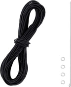 Tent Pole Shock Cord 60ft, Elastic Bungee Cord, Replacement Shock Cord for Tent Poles, Tent Pole Repair Kit, Elastic Cord with Lead Wire and Washers