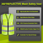 BeautyWill Custom Logo 10/20 Pack Safety Vest Class2 High Visibility Vest with Pockets Breathable Construction Vest Bulk