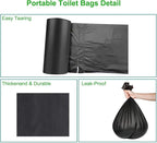 40 PCS Portable Toilet Bags for Camping, Biodegradable Porta Potty Bags - 8 Gallon Thickened Waste Bags Fit for 5 Gallon Bucket, Camping Poop Bag, Trash Bags for Home Boating Travel Outdoor
