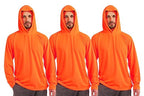 Breathable Work Long Sleeve Sun Shirt Hoodie, Sun Protection Shirts Quick Dry Hooded, Mens Construction Shirts with Hood Lightweight Orange XL