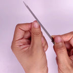 Nail File (6 Pcs), Metal Nail Files for Natural Nails Made of Stainless Steel with Sharp Pointed Tip Non Slip Handle, Double Sided Sapphire Grit Fingernails Filers Sword Brown