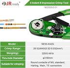 JRready ST2168 M22520 series Hand Crimp Tool Kit, NEW-AS2G(20-32AWG) NEW-ASF1G(12-26AWG) 4-indent Crimper and Go-Nogo Gauge Support Wire Size 12-32AWG