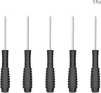 5PCS Mini Phillips Screwdriver, 3mm Cross Head with Black Non-slip Handle for Small Appliances, 4"(100mm) Total Length, Non-magnetic