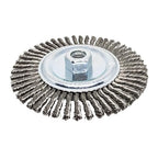 Benchmark Abrasives 6" x 1/4" Stringer Bead Wire Wheel with 5/8"-11 Thread, for Weld Cleaning, Weld Spatter Removal, Stripping, Deburring, Use with Angle Grinders - (6" x 1/4", Stainless) (Stainless)