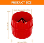 Red Inner-Outer Reamer Pipe and Tube Deburring Reamer Tubing Chamfer Tool for PVC, PPR, CPVC, Brass, Aluminum Pipe, 1.57in/40mm to 1.7in/42mm (Pack of 2)