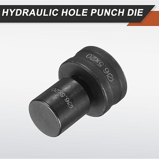 HARFINGTON Hydraulic Hole Punch Die Φ6.5×20mm Slot Hole 40Cr Steel Electric Punching Kit for CH70 Electric Punching Machine, Black