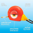 Handy Famm 8Ft Animal Shaped Kids Tape Measurer, Fun Level and Protractor Angle Finder, Educational Children's Tools, Small Measuring Tapes for Learning Early Math Skills, Ages 3 and up, Red Bird