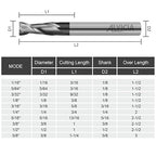 3PCS 3/32" Micrograin Carbide Square End Mill Set 2 Flute HRC 55 AlTiN Coating End Milling Bits for Milling Alloy Steels, Hardened Steel, CNC Router Bits