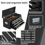 13-Drawer Tool Chest with Wheels,2 in 1 Detachable Rolling Tool Chests with Drawers,Large Tool Box with Lock,Mobile Steel Tool Cabinet Storage for Warehouse,Garage-Black