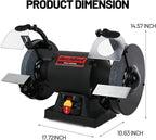 BUCKTOOL 1.0 HP 8 Inch High Speed Bench Grinder, 3590 RPM Table Grinder with 8.0A Motor, High Precision Wobble-free Wheel Grinder, TDS-200HD