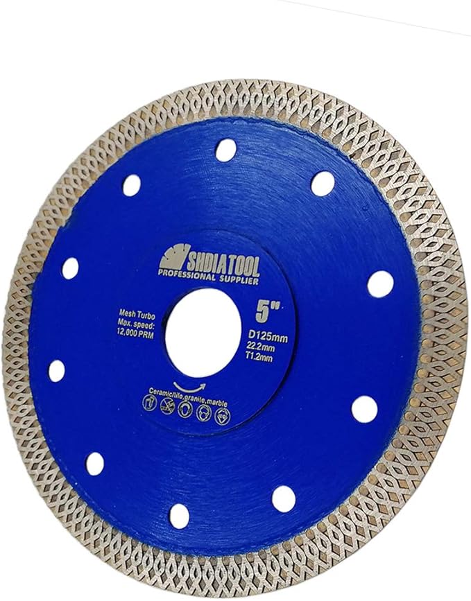 SHDIATOOL 5 Inch Diamond Saw Blade Cutting Porcelain Tile Ceramic Granite Marble Brick