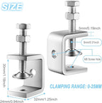 10 Pcs 304 Stainless Steel C Clamp Mini Tiger Clamp 1Inch Heavy Duty Metal U Clamps with Stable Wide Jaw Opening for Mounting Metal Working Woodworking(10 Pcs, 1 3/16 Inch)