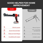 Cordless Caulking Gun for Milwaukee 18V Battery, Electric Caulk Adhesive Gun with 450lm LED Light, 4 Adjustable Speeds, Drip-free Caulk Gun, 10oz/300ml Caulking Tool for Filling, Sealing(No Battery)