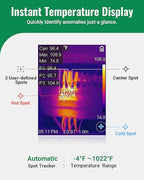HF256 Thermal Imaging Camera, 256 x 192 IR Resolution, Super Resolution 320 x 240 Therma Camera, 3.2" LCD Screen, 25 Hz Frame Rate, High/Low-Temperature Alarm, 16 GB Storage Infrared Camera