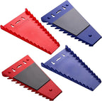 ALOANES 48-Slot Magnetic Wrench Organizer, Wrench Organizer Tray for Tool Box&Wall Mounted, Wrench Holder Fit SAE & Metric Wrench Storage, 4 Pack(Red&Blue)