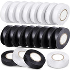 Treela 20 Rolls Electrical Tape 3/4 Inch Waterproof Vinyl Electrical Insulating Tape Flame Retardant Indoor Outdoor High Temperature Resistance Accessory for Wire and Cable(Black and White,66 ft)