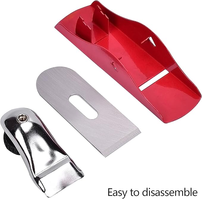 Mini Hand Planer 3-1/2 inch Red Adjustable, used for Wood Craft Processing, Carving and Trimming Projects, Carpenter DIY Model Making (Hand Planer Red)