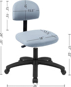 Chair Master FSS Series Square seat Low (17"-22") seat Height Chair. Vinyl-for Office, Garage, Desk, Shop, Computer, Doctor, Medical, Easy to Clean! NO Footring (Gray, Low, _Standard Casters)