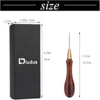 DIUDUS Leather Wooden Handle Scratch Awl, Wooden Handle Scratch Awl Tool, Leather Sewing Awl for Leather Punch Hole or DIY Handmade