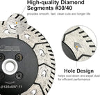 SHDIATOOL 9 Inch Granite Turbo Cutting Blades Two-in-One Design Cut Grind Sharpen Marble Concrete and Bricks(2-Pack)