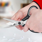 Scissors 8" Multipurpose Titanium Coated Sturdy Sharp Scissors Right/Left Handed Comfort-Grip Handles for Office Home School Sewing Fabric Craft Supplies Black