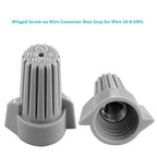 UL Listed Grey Winged Electrical Wire End Connectors Caps Bulk 100 Pack Large Twist-on Wire Connectors Nuts 18-8 AWG,HS P15 Type Screw Terminals