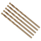 Drill Bit, #35 Cutting Diameter, 4341 HSS Gold Finish 118° Cutting Angle Number Jobber Bits - (Applications: for Drilling Soft Metal Plastic Wood), 5-Pieces