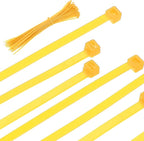 PATIKIL Cable Zip Ties 14 Inch, 100 Pcs Self-Locking Nylon Wire Tie Wraps Heavy Duty Cord Management with 50 lbs Tensile Strength for Indoor and Outdoor, Yellow (0.2" W)