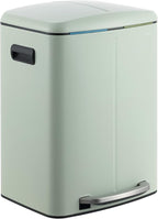 happimess HPM1005E Marco Rectangular 10.6-Gallon Double Bucket Trash Can with Soft-Close Lid, Fingerprint Resistant, Modern, Minimalistic for Home, Kitchen, Office, Bathroom, Pistachio Gelato