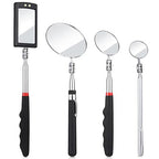 4 Pieces Telescoping Inspection Mirror Telescoping LED Lighted Flexible Inspection Mirror Tool for Checking Observing Vehicle Small Parts (Elegant Style)