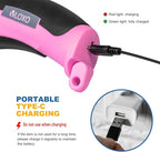 VLOXO Cordless Electric Scissors, Cardboard Cutter with Safety Lock 4.2V Electric Mini Cutter Power Rotary Scissors for Leather Felt Rug Box with Storage Box Pink
